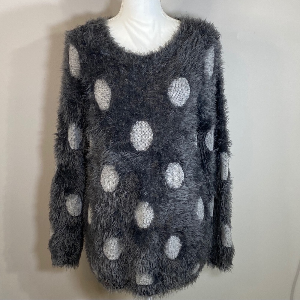 Joseph A. Polka-dot Oversized Eyelash Swea…